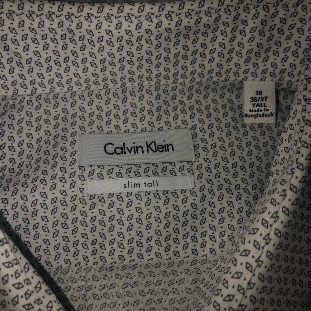 Calvin Klein White Button Down Long Sleeve